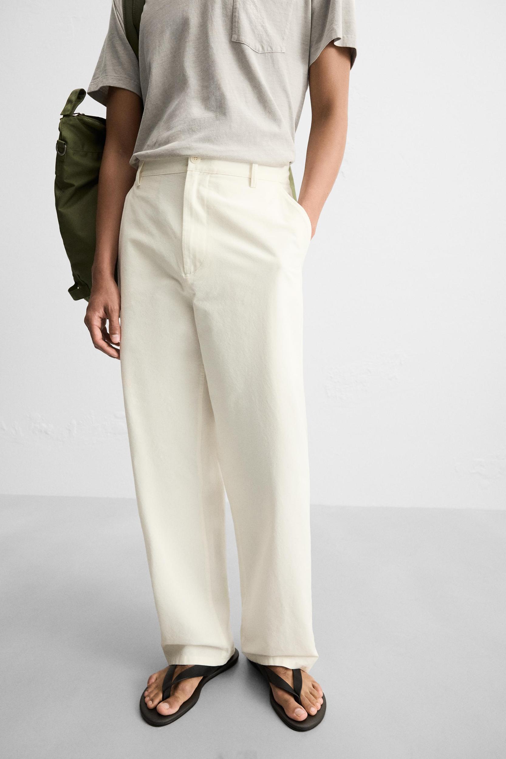 STRAIGHT FIT COTTON PANTS Product Image