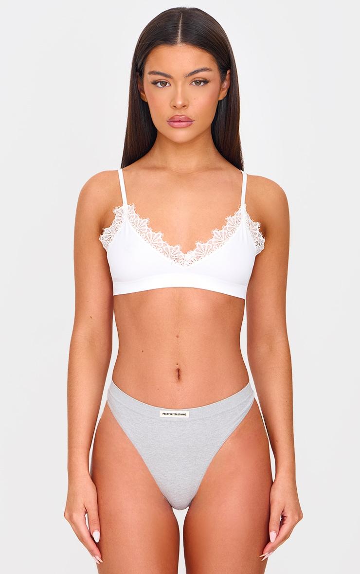 PRETTYLITTLETHING Grey Badge Seamless Thong Product Image