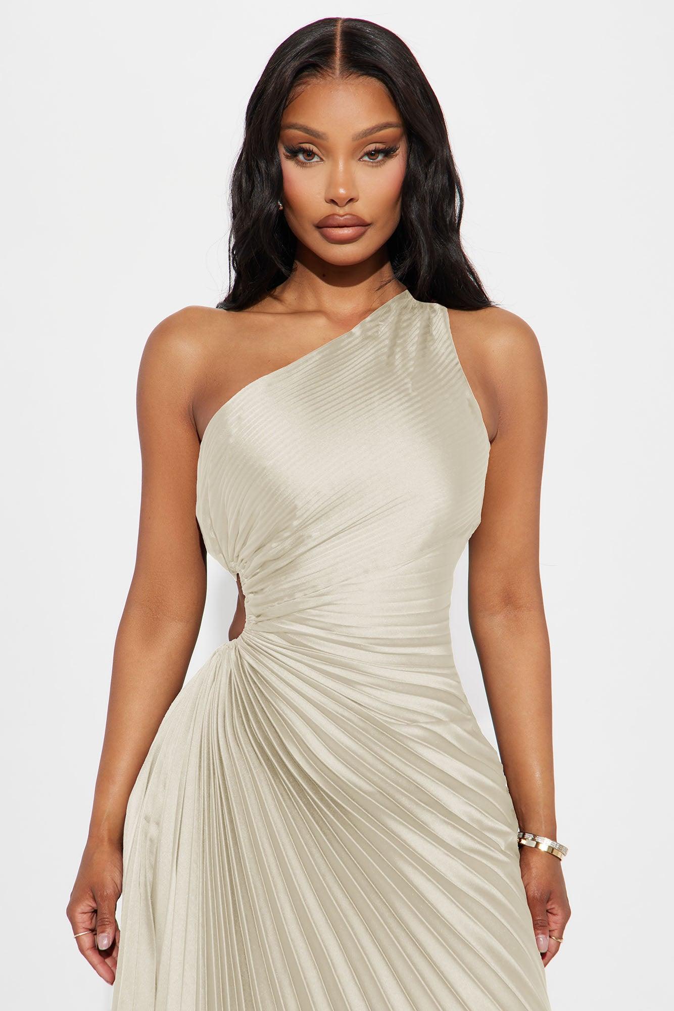 Belle Satin Maxi Dress - Ivory Female Product Image