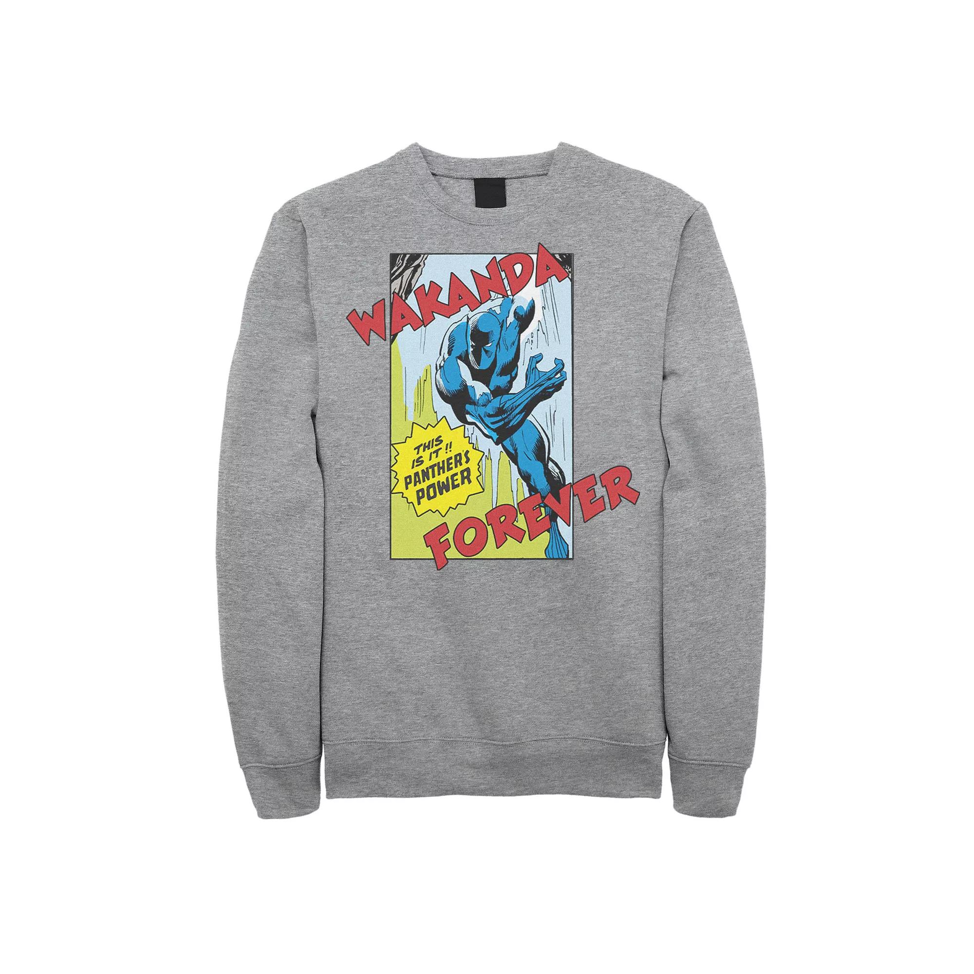 Men's Marvel Black Panther Vintage Comic Poster Sweatshirt,  Product Image