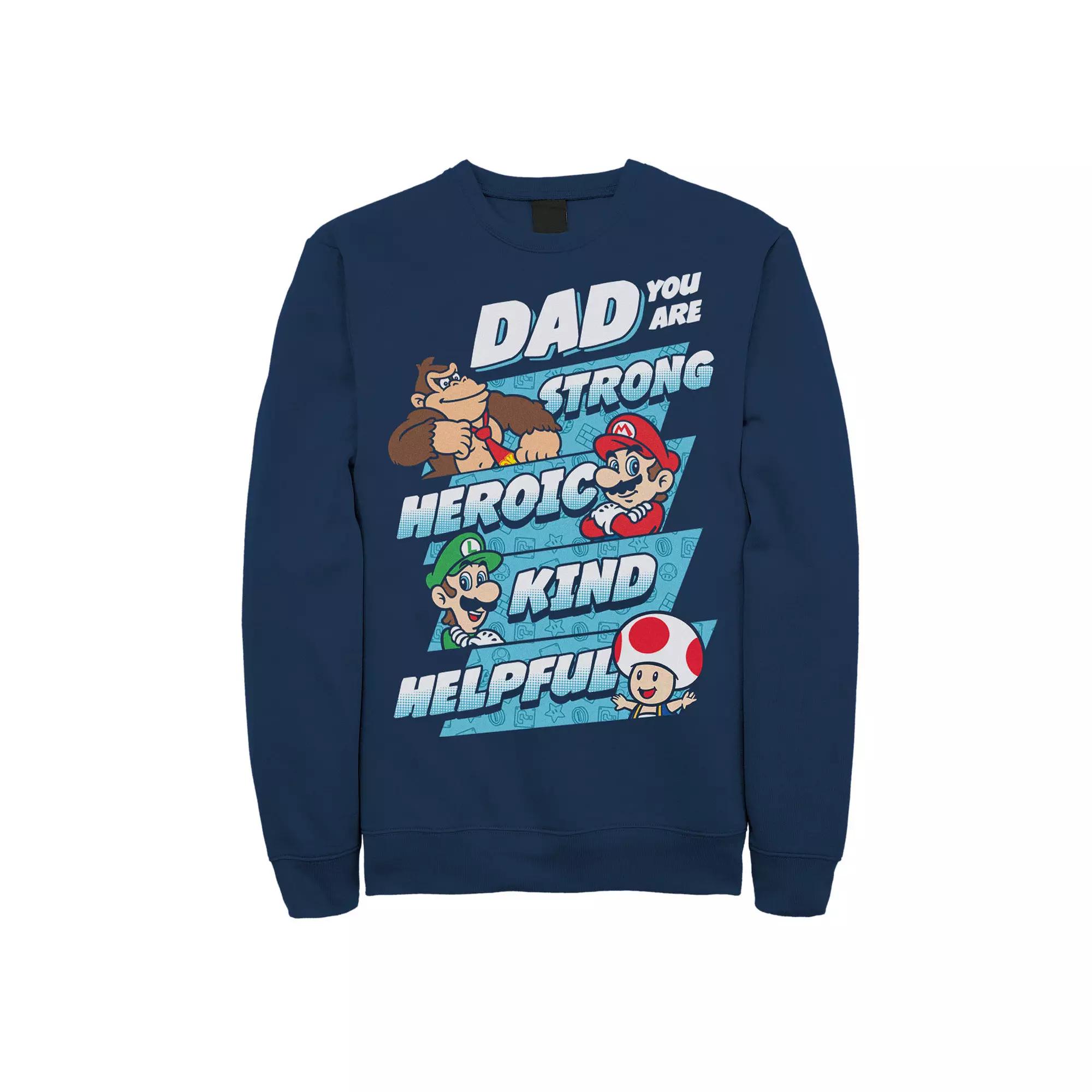 Men's Nintendo Super Mario Dad You Are Sweatshirt, Size: Medium, Blue Product Image