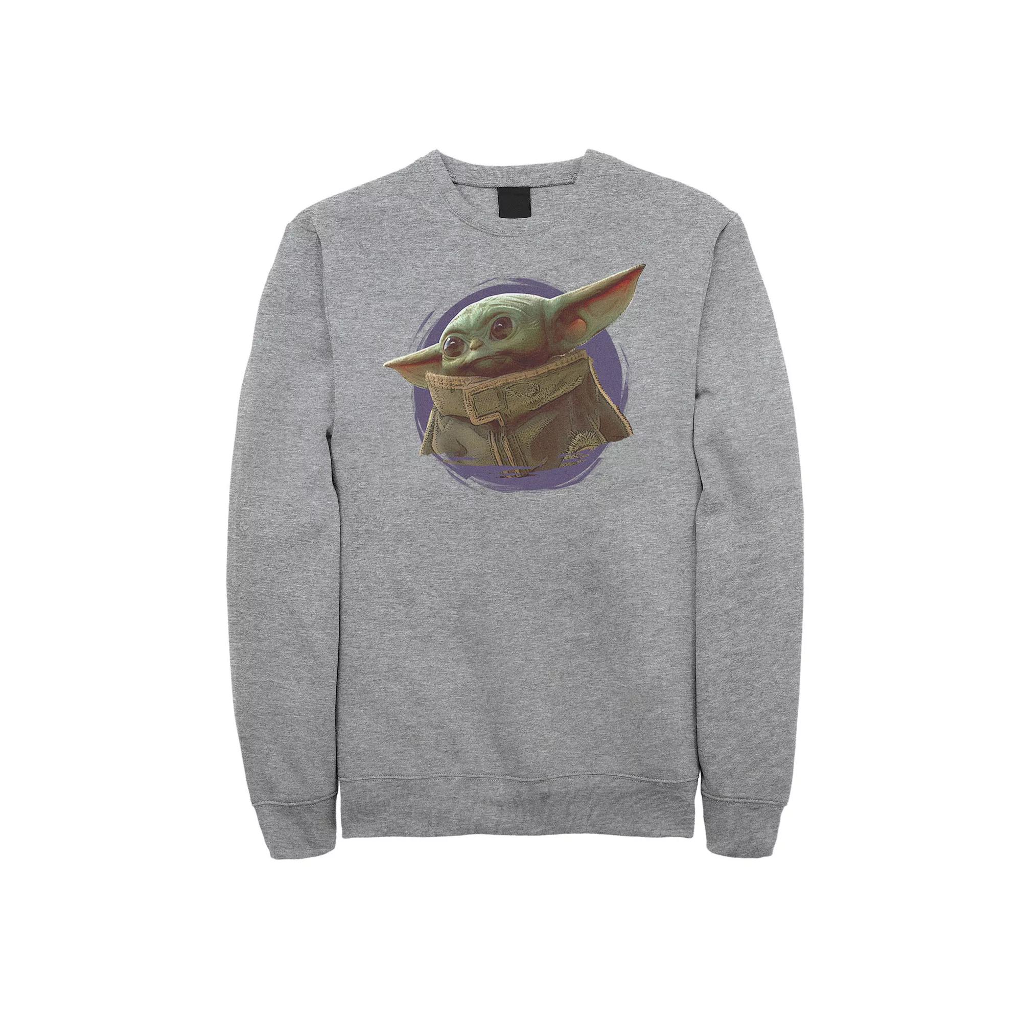 Big & Tall Star Wars The Mandalorian The Child Purple Smoke Sweatshirt, Men's, Size: 5XL, Athletic Grey Product Image