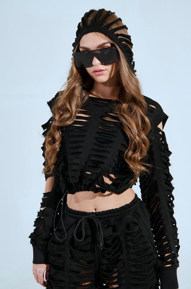 CLEAN LINES SLASHED HOODIE Product Image