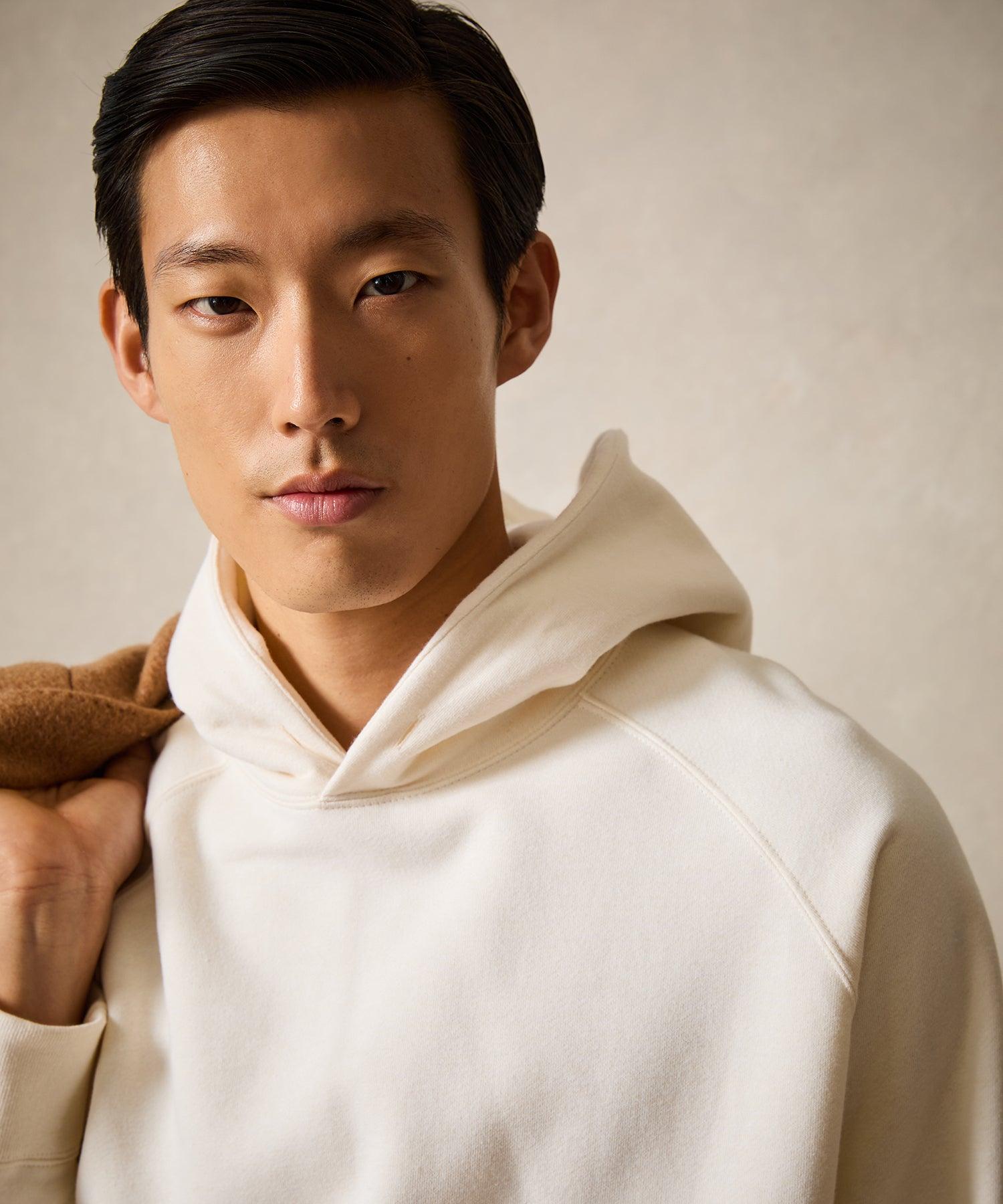 Cotton-Camelhair Fleece Hoodie in Camel Product Image