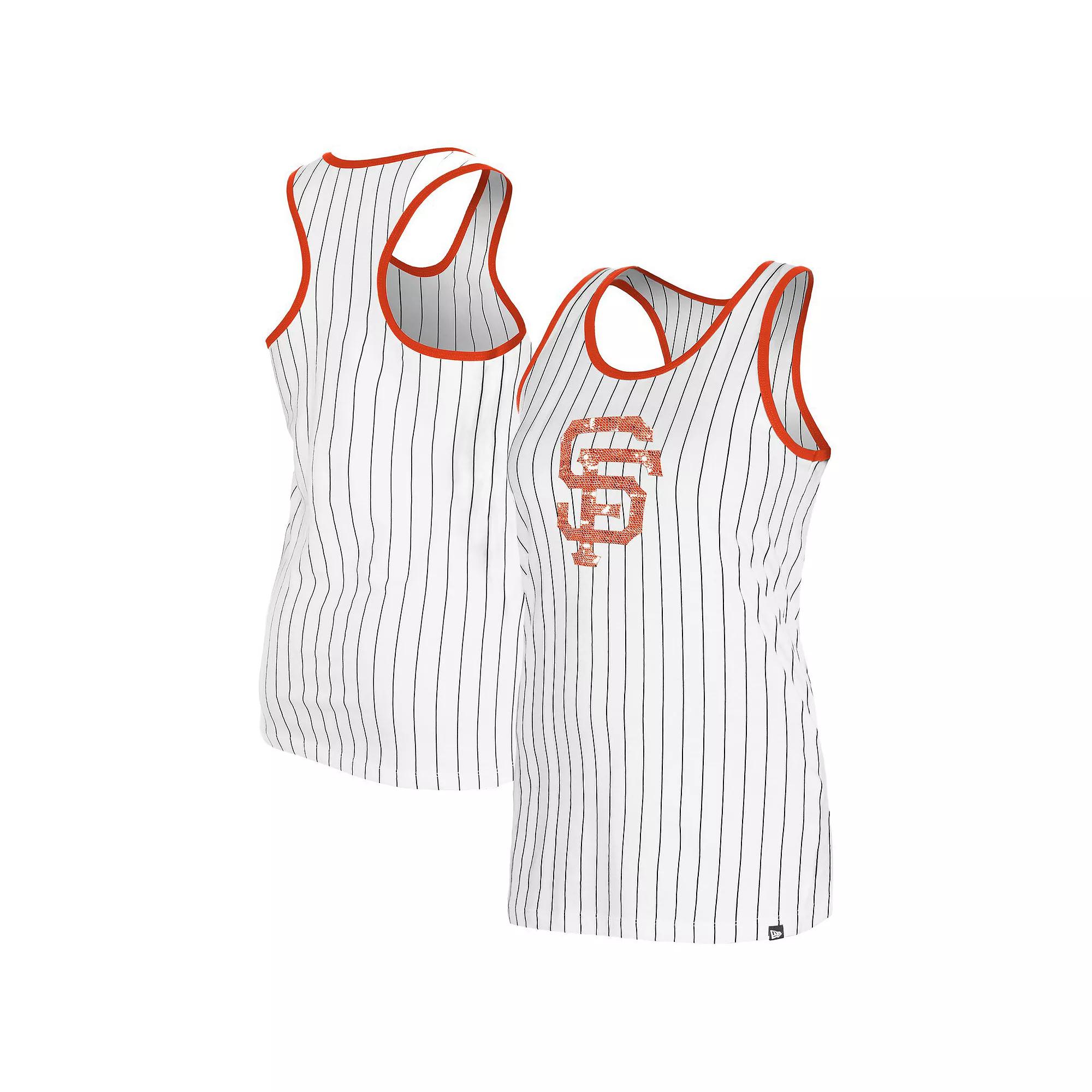 Women's New Era White San Francisco Giants Gameday Pinstripe Tank Top,  Product Image