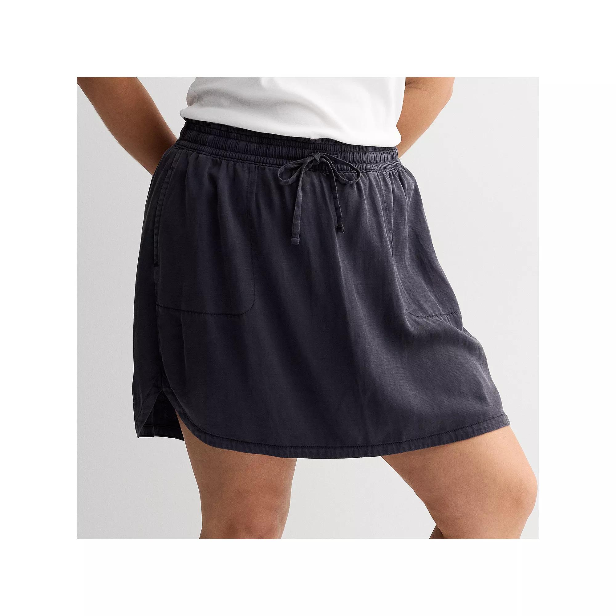Plus Size Sonoma Goods For Life Short Utility Skirt, Womens Black Gem Product Image