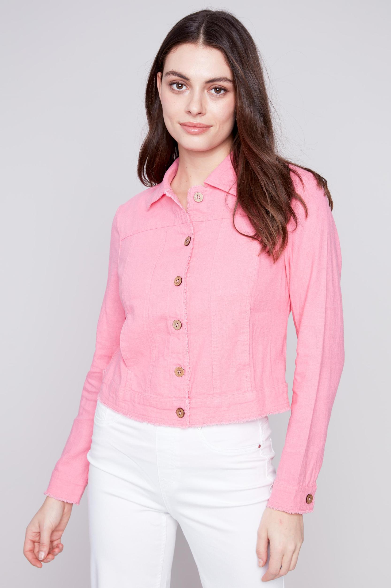 Coral Linen Jacket Product Image