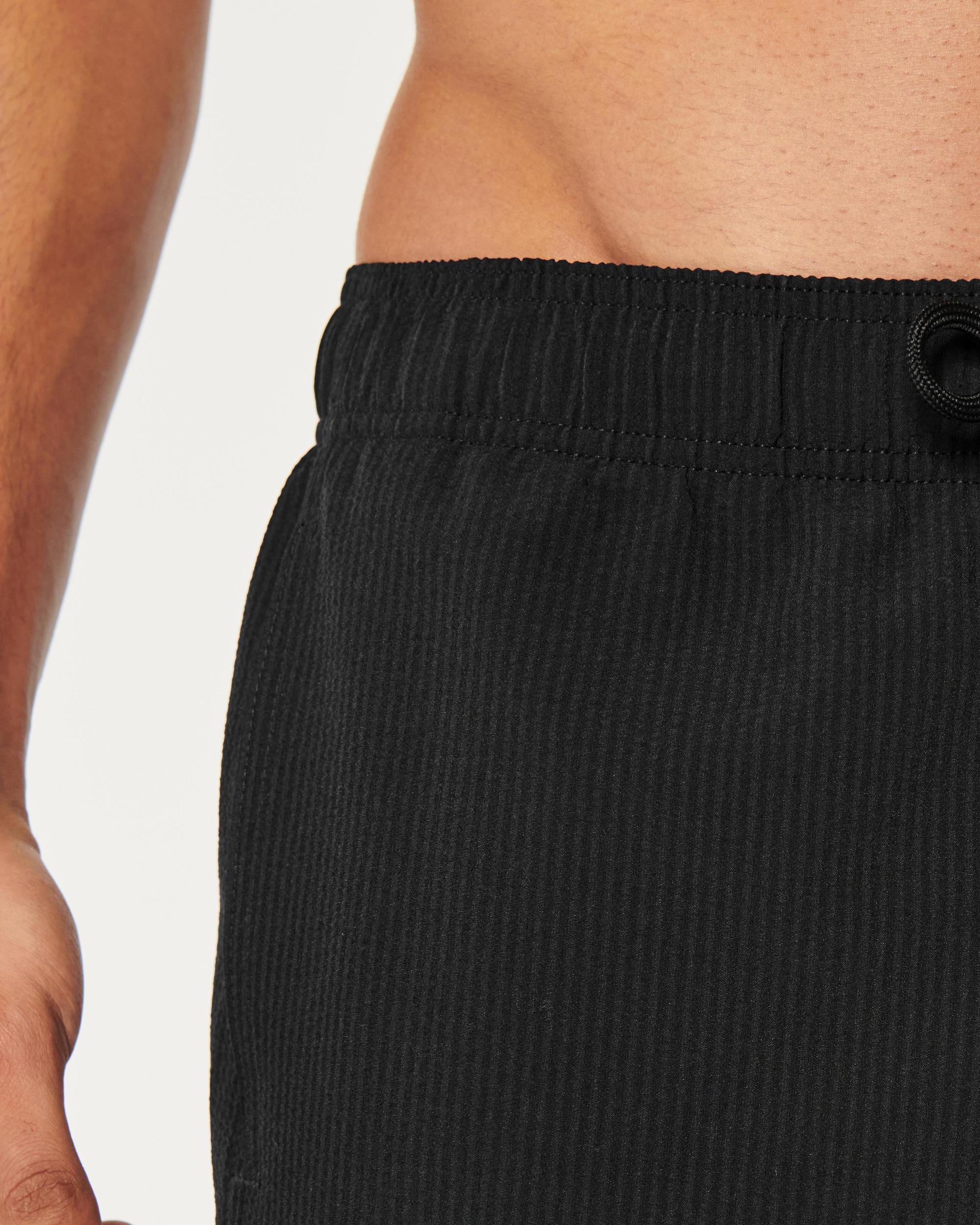 Mid-Thigh Seersucker Volley Swim Trunks Product Image