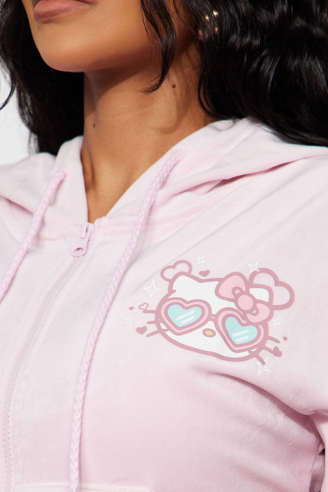 Hello Kitty Love Velour Zip Hoodie - Pink Product Image