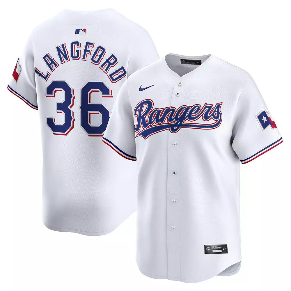 Men's Nike Wyatt Langford White Texas Rangers Home Limited Player Jersey, Size: 2XL Product Image