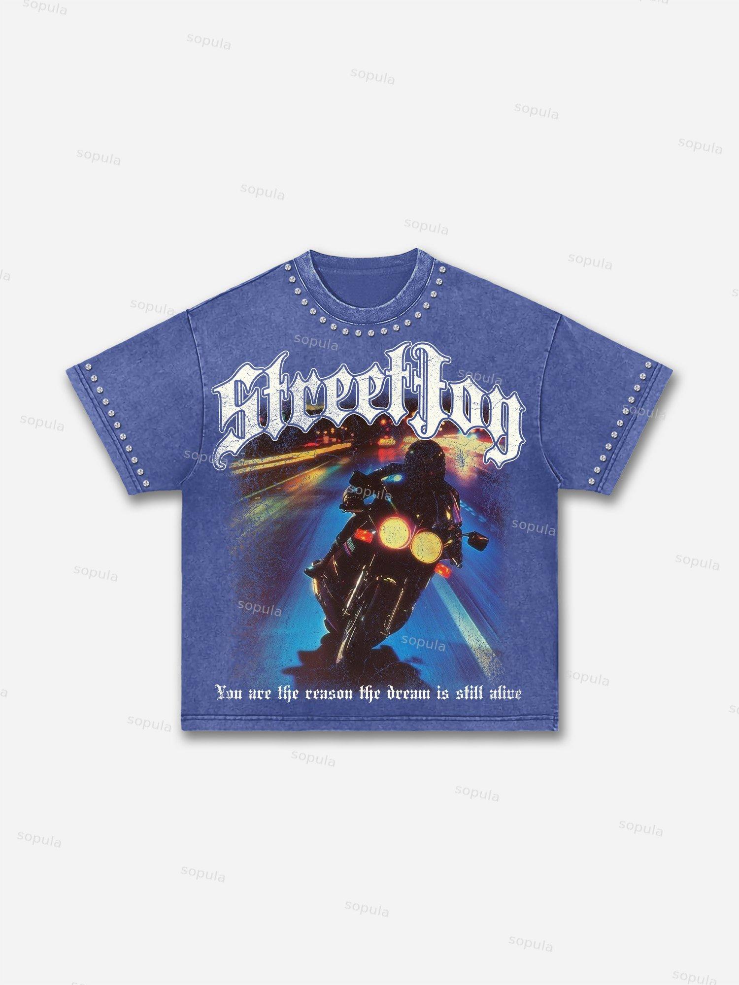 Vintage Sakura And Koi Washed T-shirt Product Image