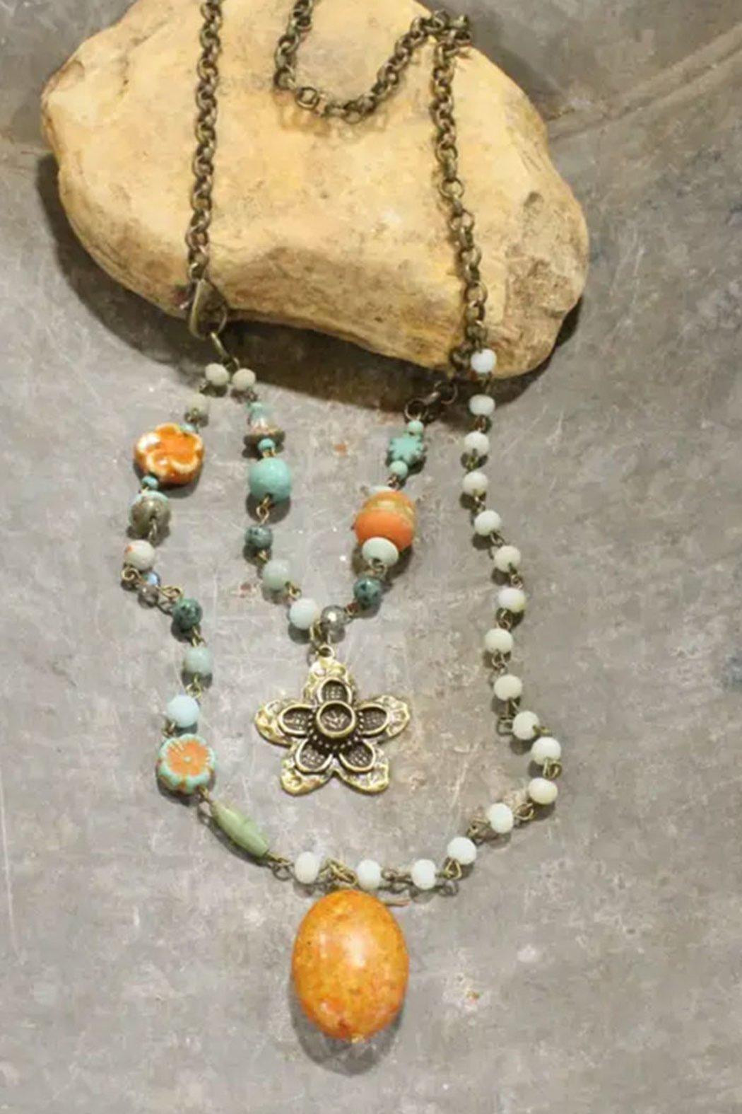 Layered Bead & Czech Necklace Product Image