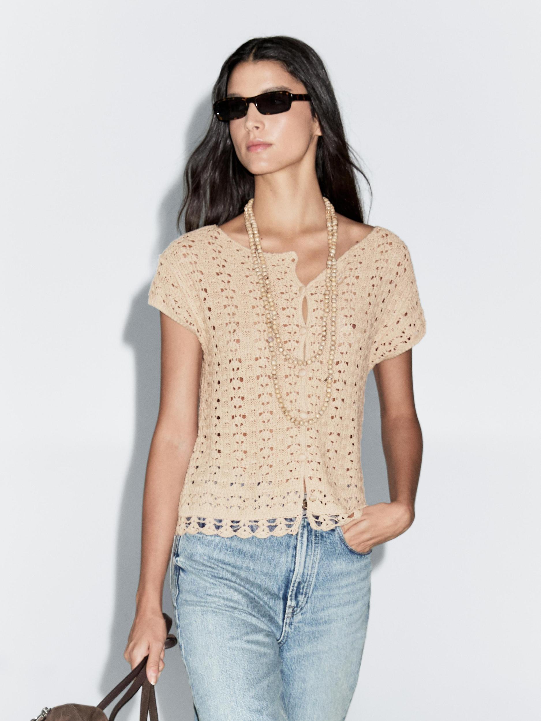 Cutwork crochet cardigan Product Image