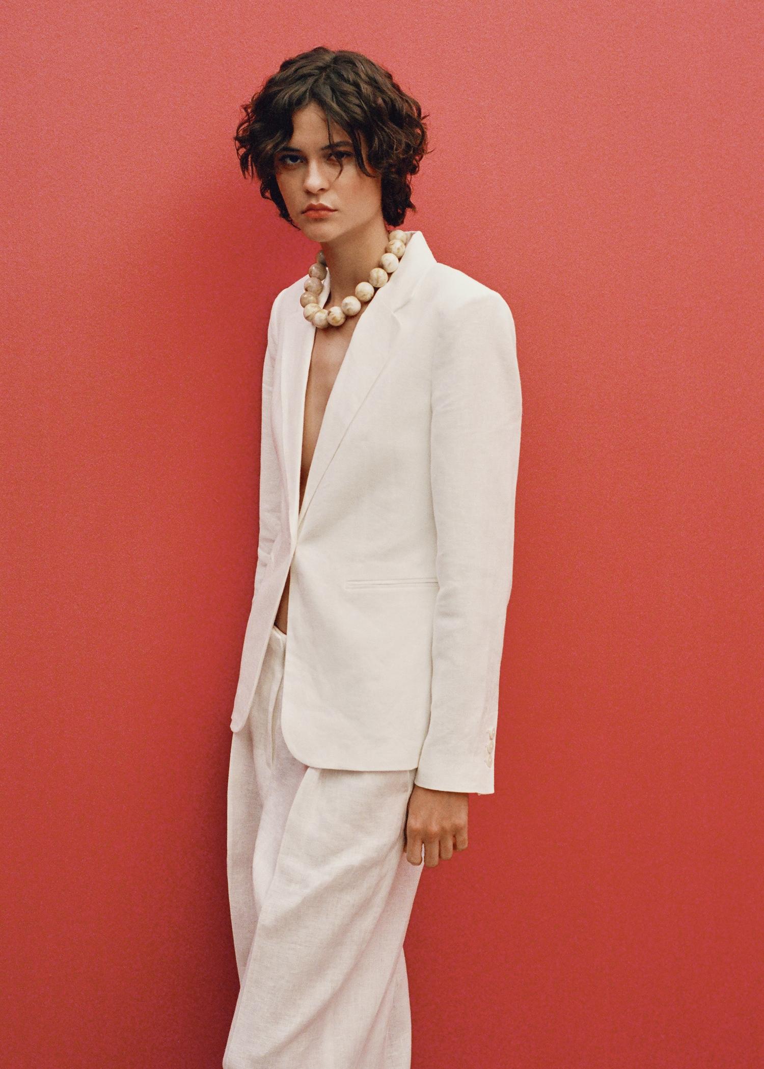 Linen suit blazer - Women | MANGO USA Product Image