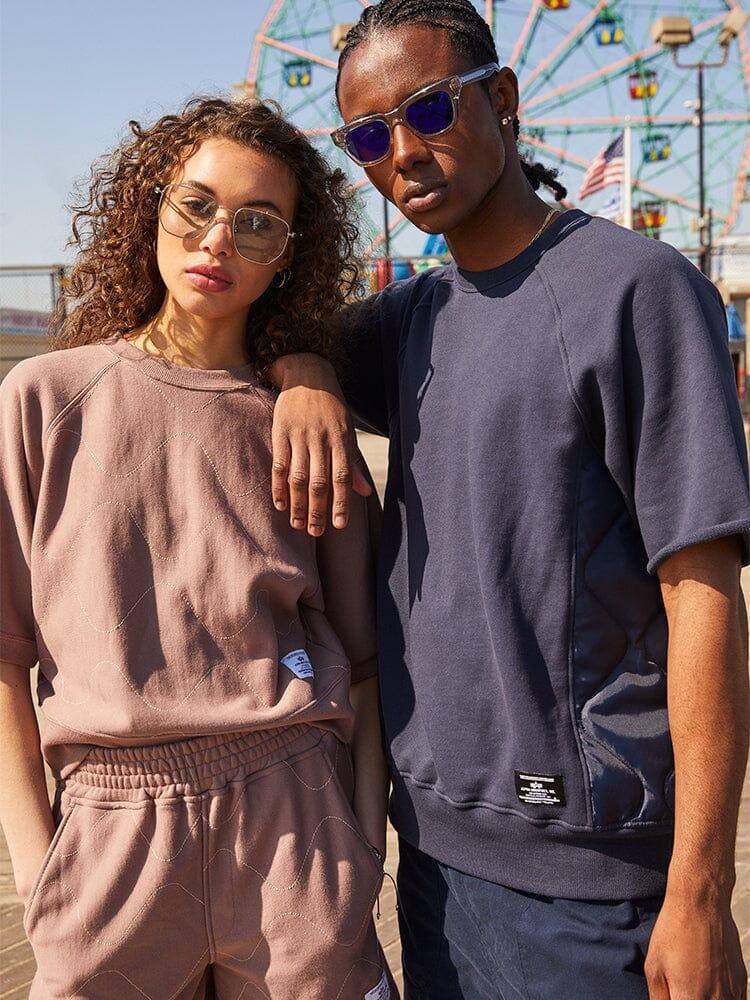 WOMEN'S SHORT SLEEVE QUILTED SWEATSHIRT Product Image