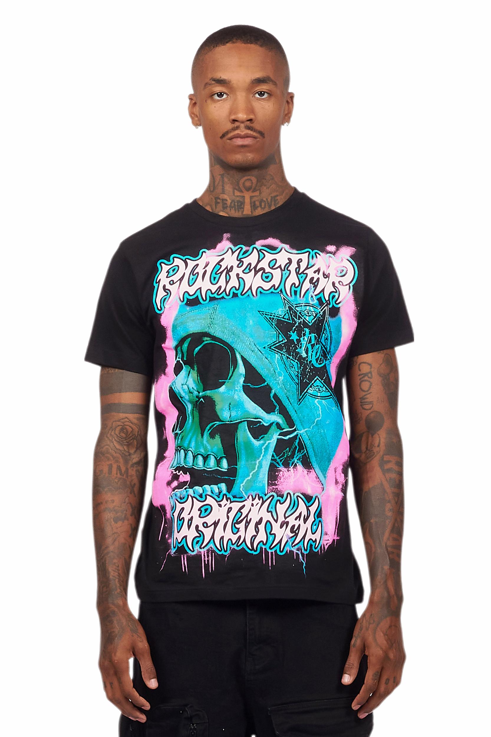 Omari Black Graphic T-Shirt Male Product Image