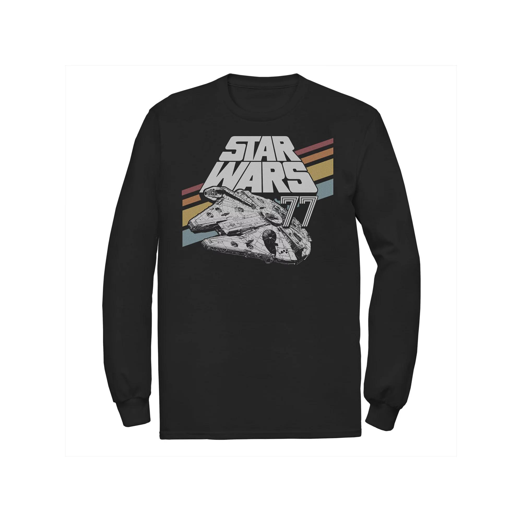 Men's Star Wars Millennium Falcon Retro Rainbow Stripe Tee,  Product Image