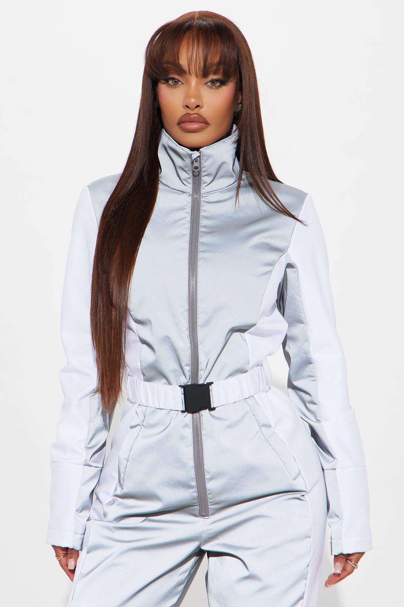 Winter Sports Reflective Ski Jumpsuit - White Product Image