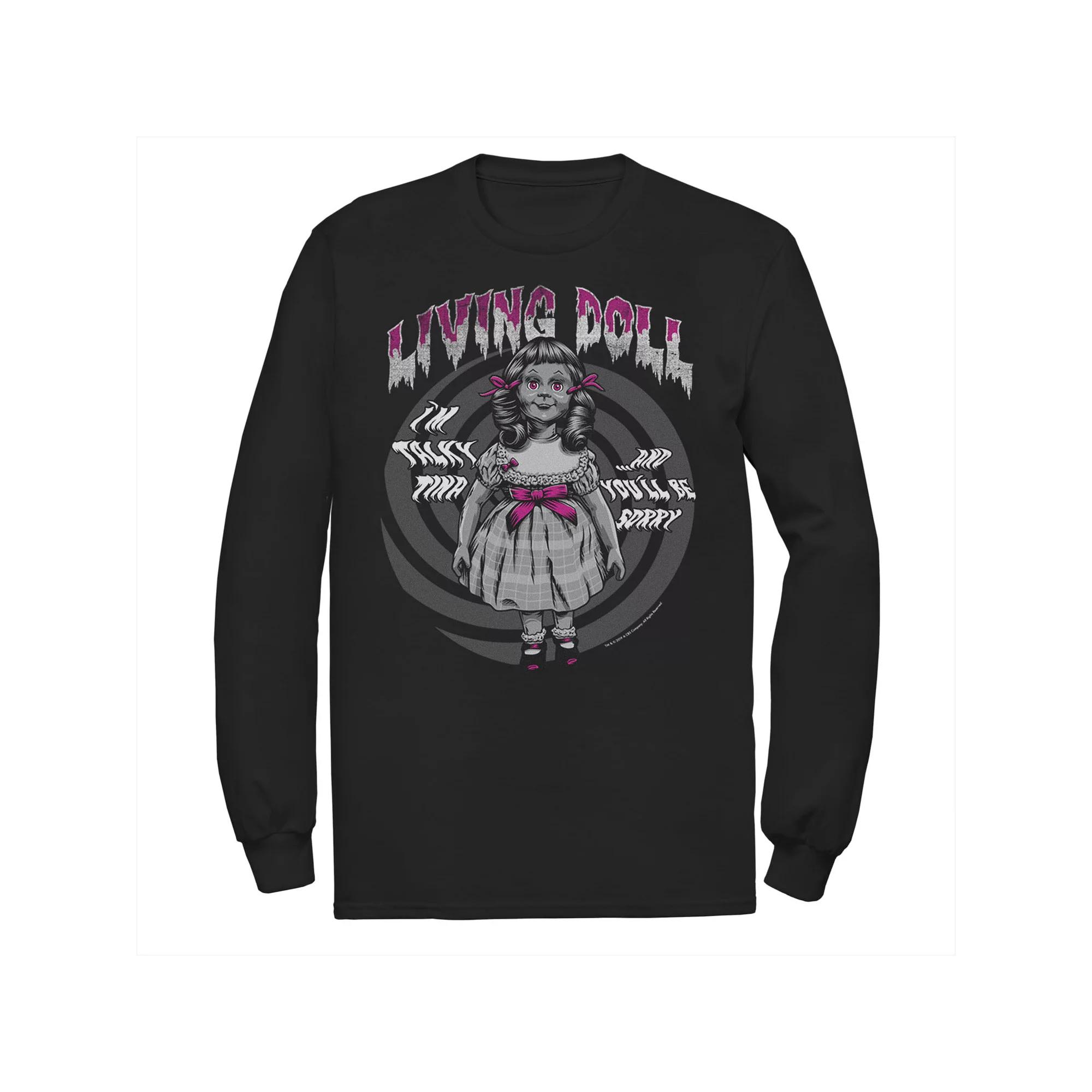 Men's Twilight Zone Living Doll Talky Tina Creepy Tee, Size: Medium, Black Product Image