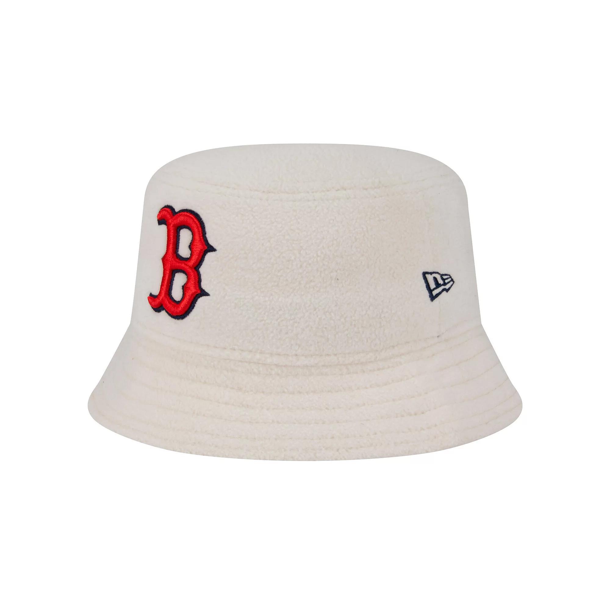 Women's New Era White Boston Red Sox Chrome Cozy Bucket Hat,  Product Image