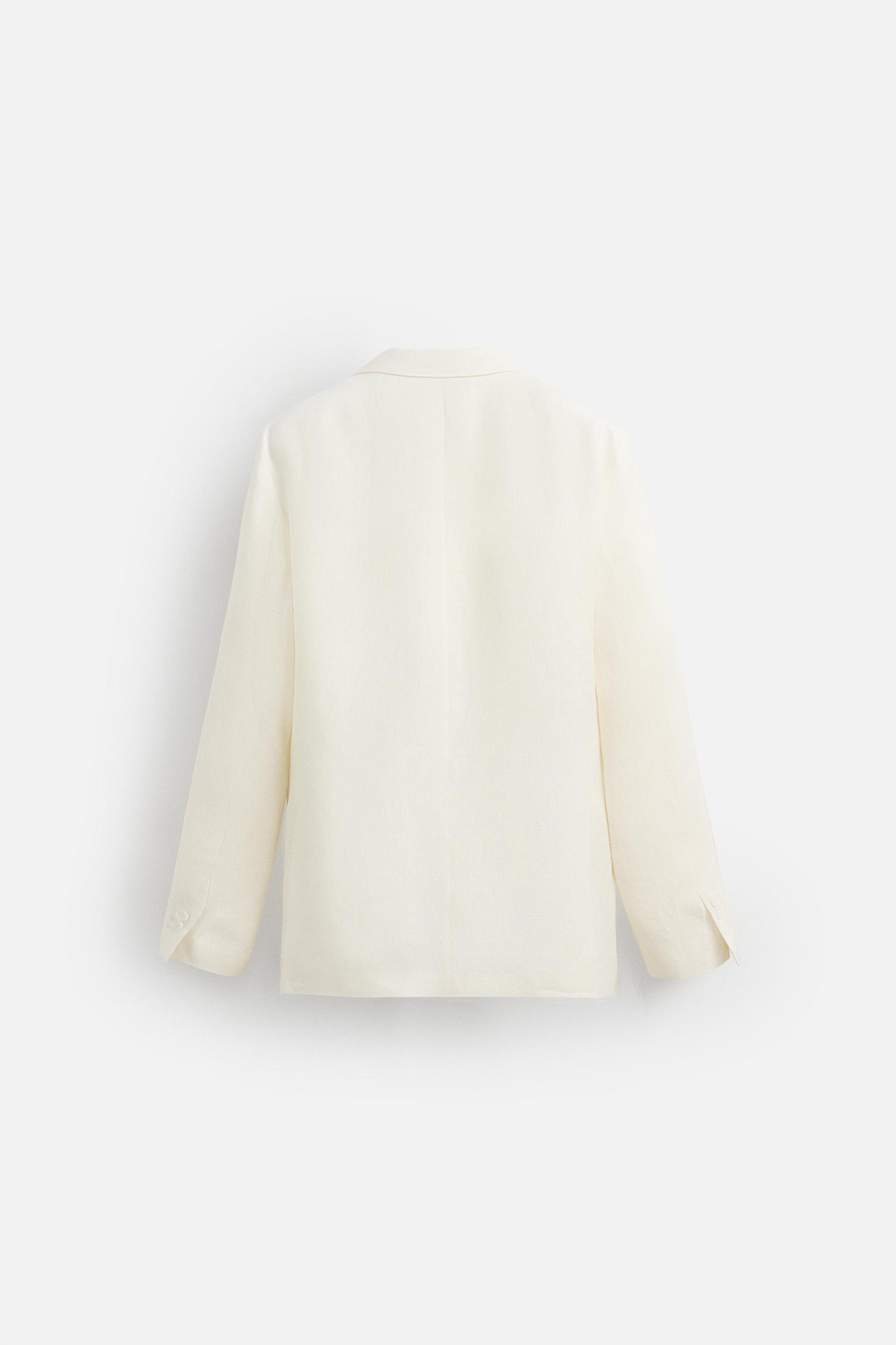 100% LINEN DOUBLE BREASTED BLAZER Product Image