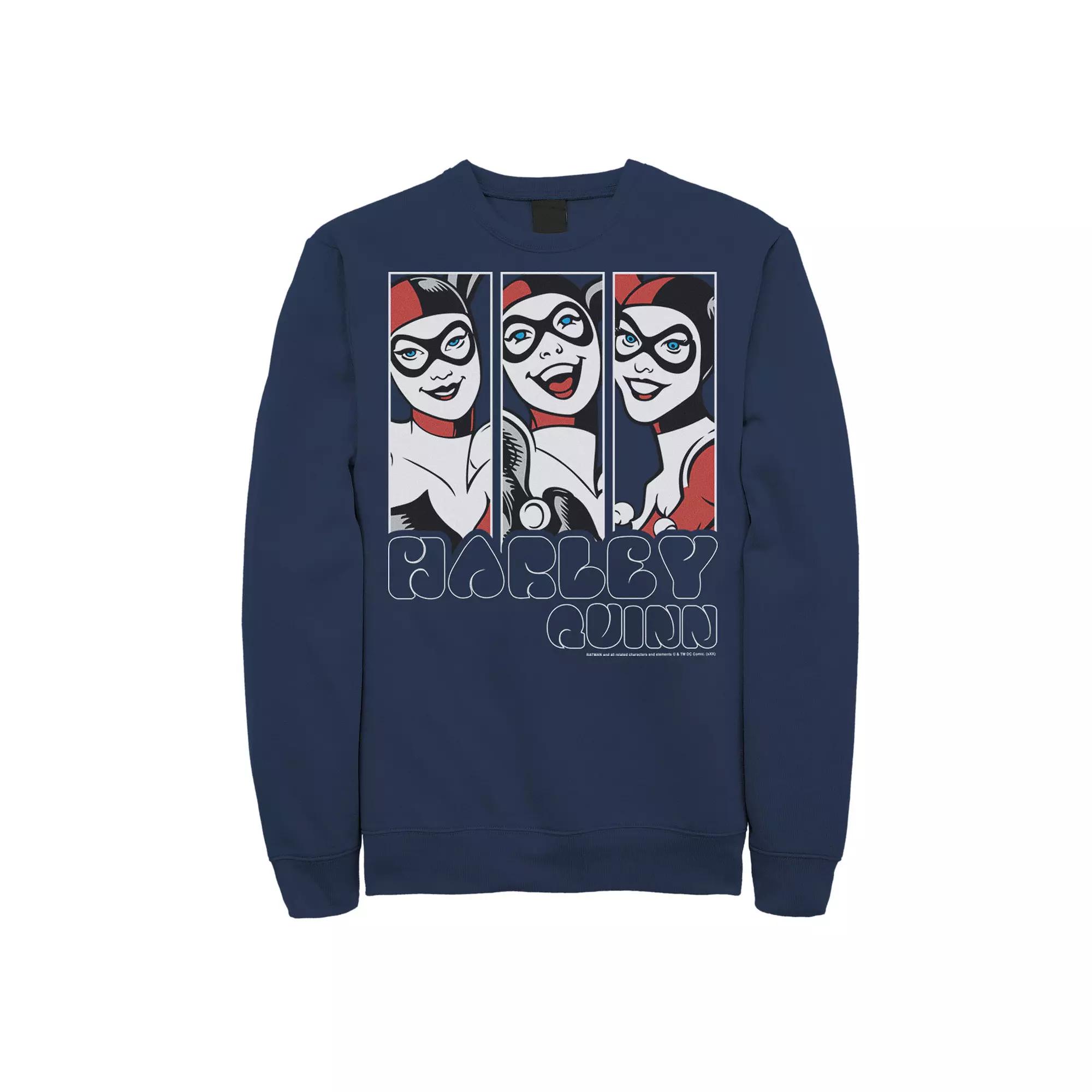 Men's Batman Harley Quinn Vintage Portrait Panel Sweatshirt,  Product Image