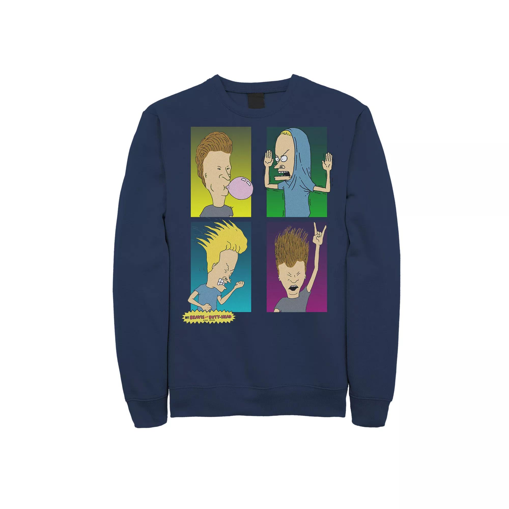 Men's Beavis and Butthead Four Square Sweatshirt,  Product Image