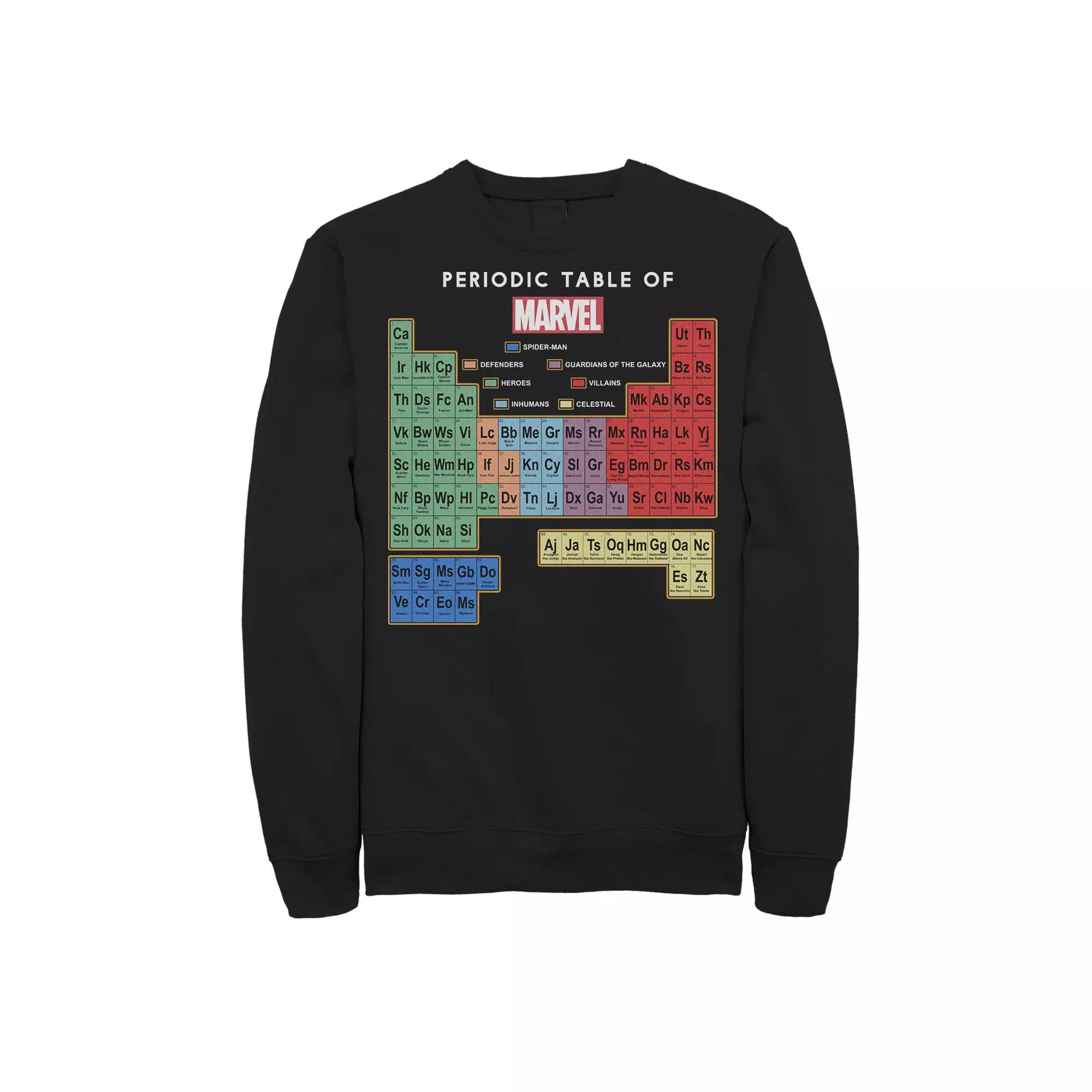 Big & Tall Marvel Ultimate Periodic Table Of Elements Fleece Sweatshirt, Men's,  Product Image