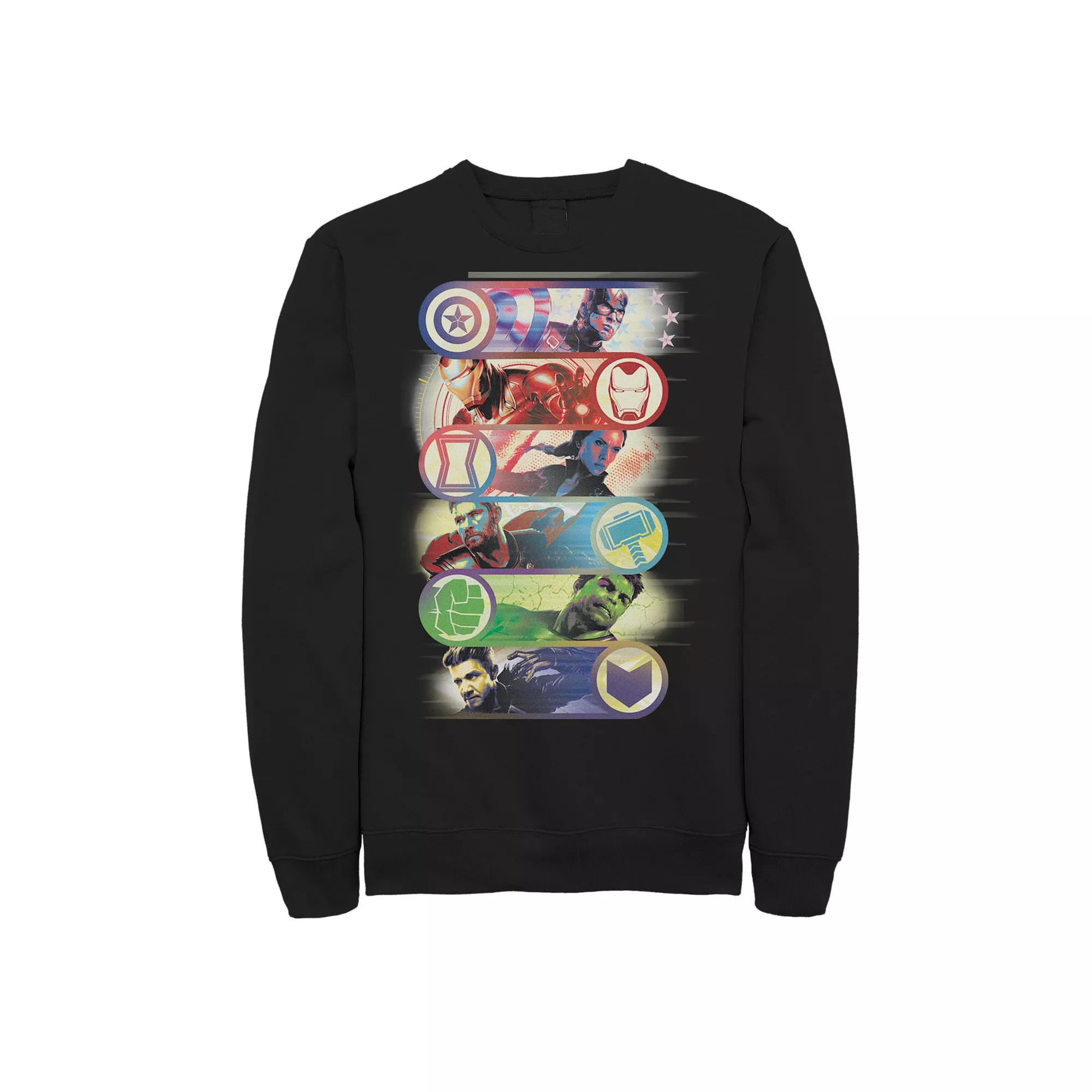 Men's Marvel Avengers Endgame Hero Symbol Colorful Group Shot Poster Tee,  Product Image