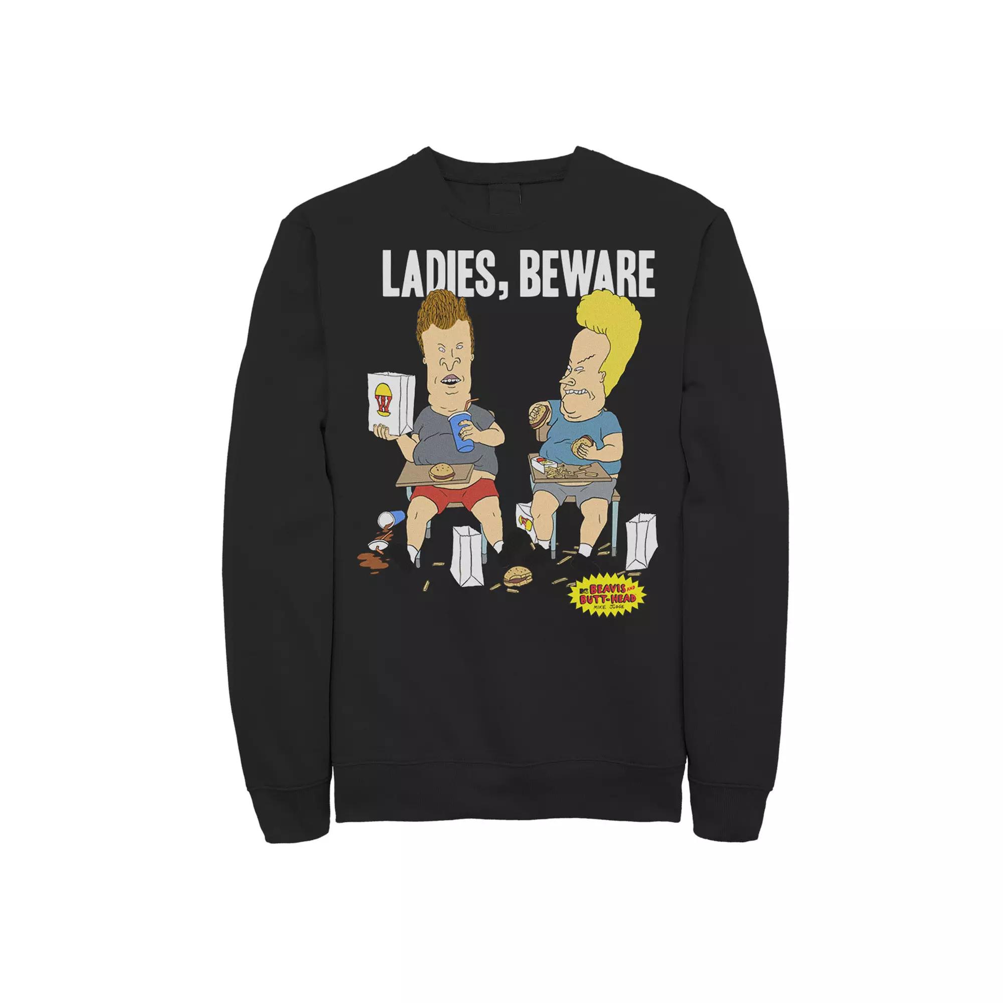 Men's Beavis And Butt-Head Ladies Beware Gluttons Sweatshirt,  Product Image