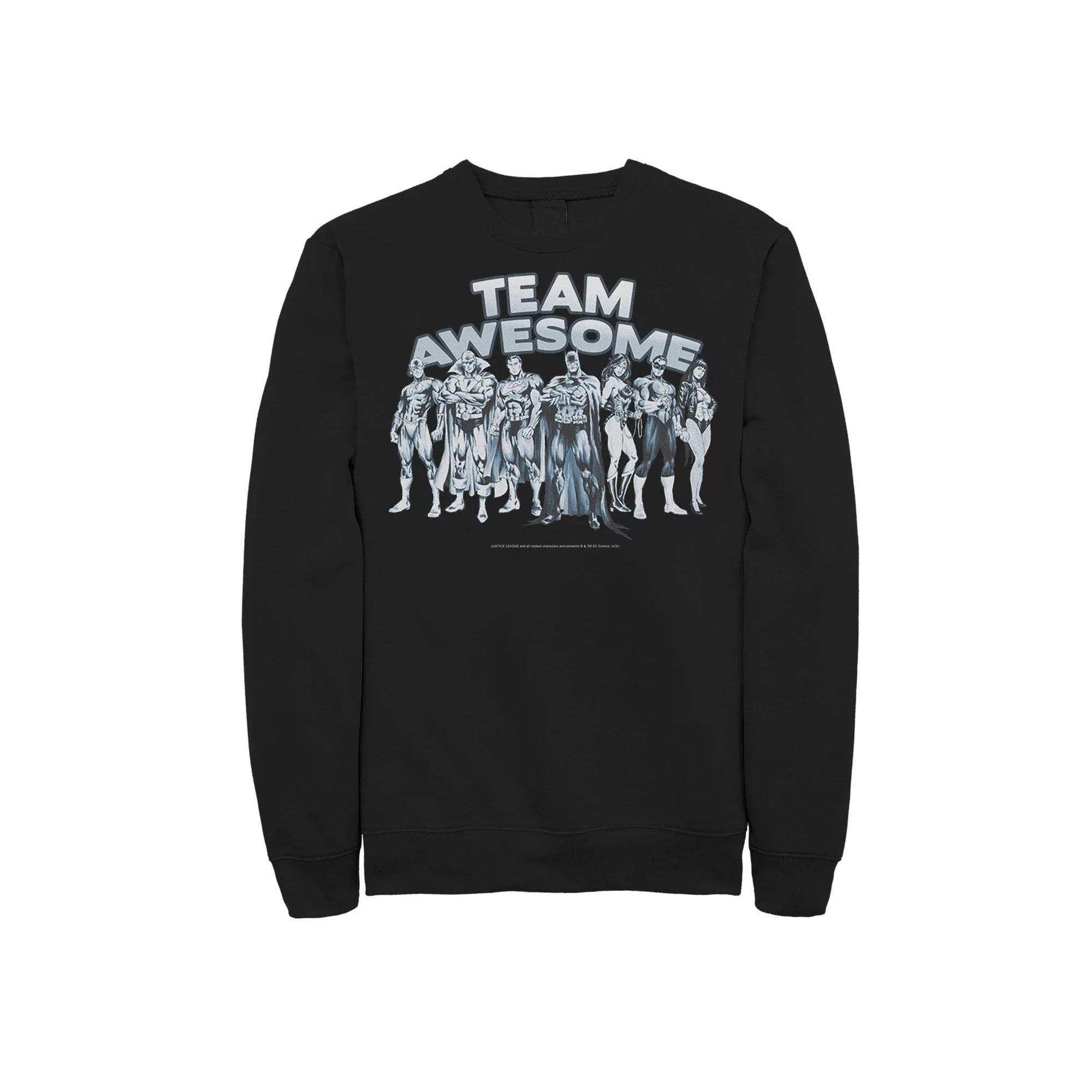 Men's DC Comics Justice League Team Lineup Sweatshirt, Size: XXL, Black Product Image