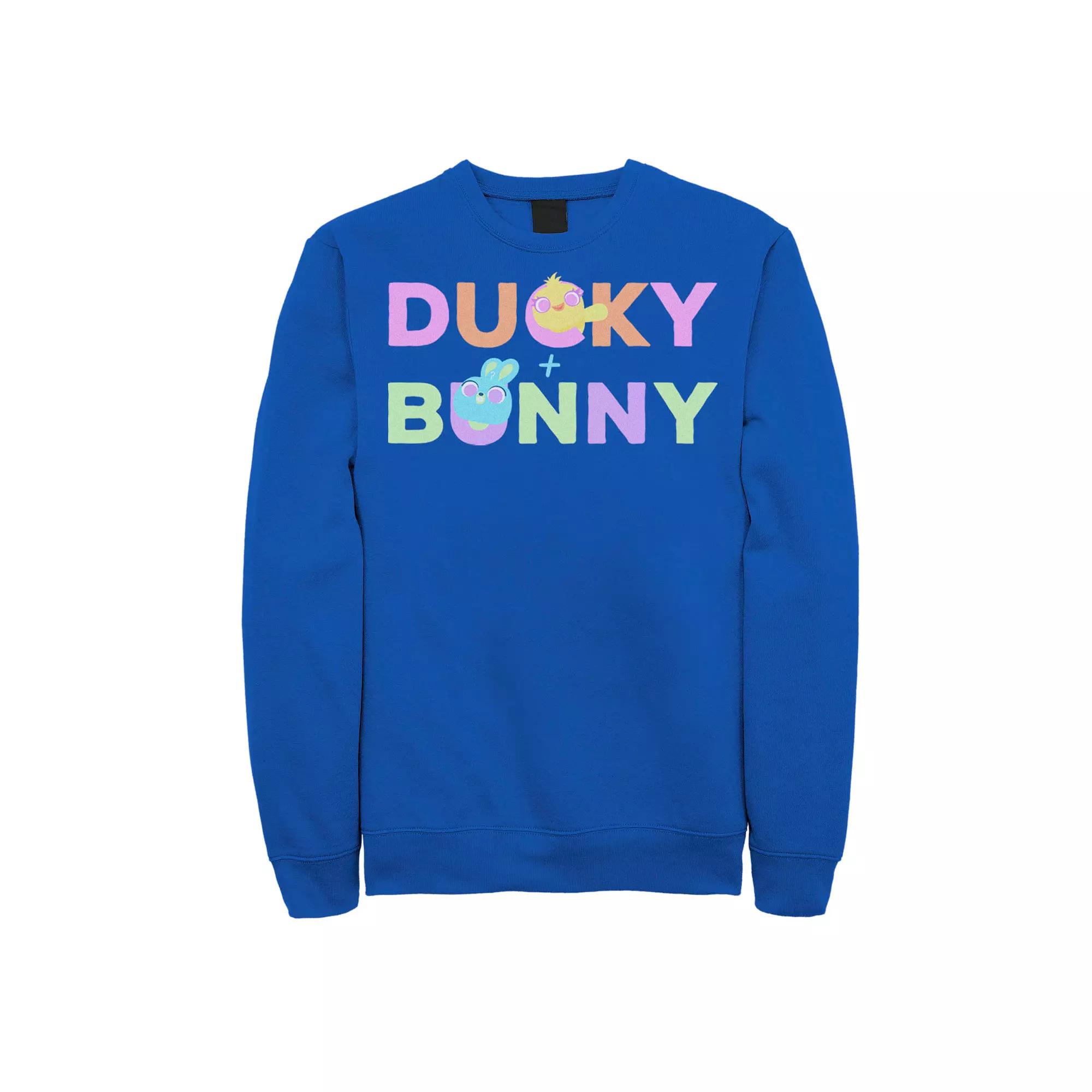 Men's Disney / Pixar Toy Story 4 Ducky & Bunny Colorful Names Logo Sweatshirt,  Product Image