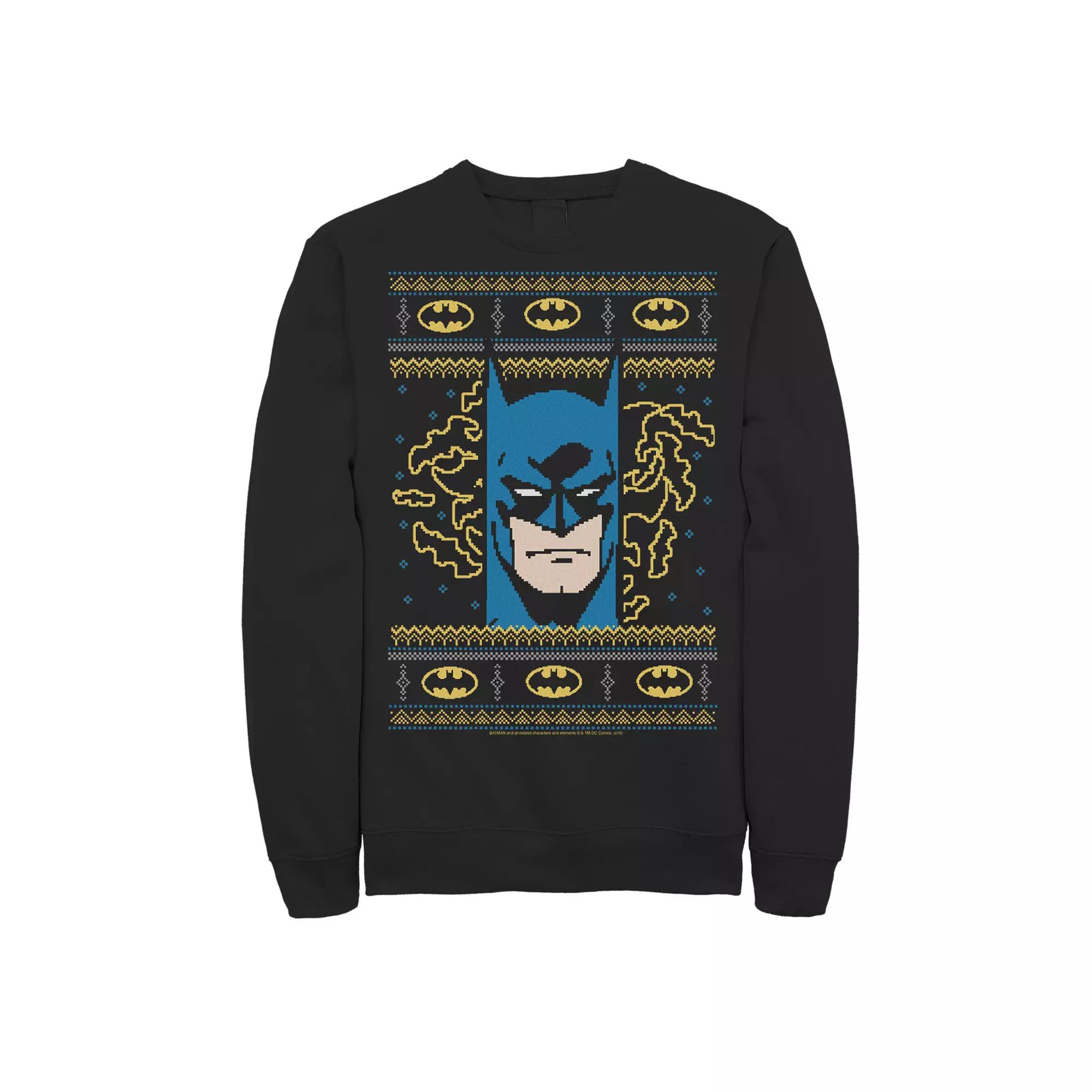 Men's Batman Vintage Head Shot Knit Style Fleece,  Product Image