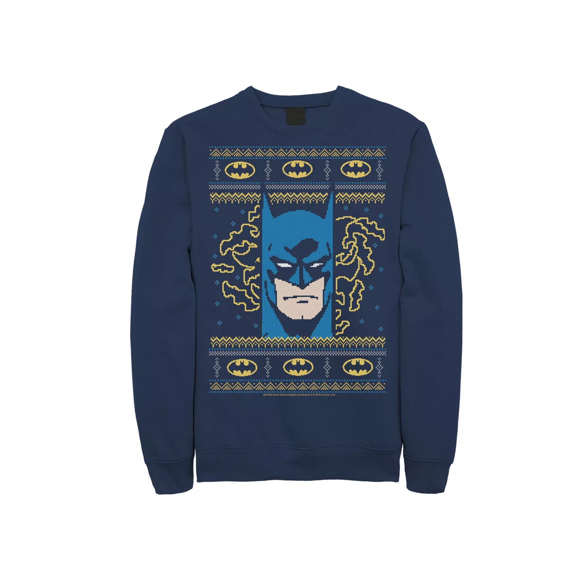Men's Batman Vintage Head Shot Knit Style Fleece,  Product Image