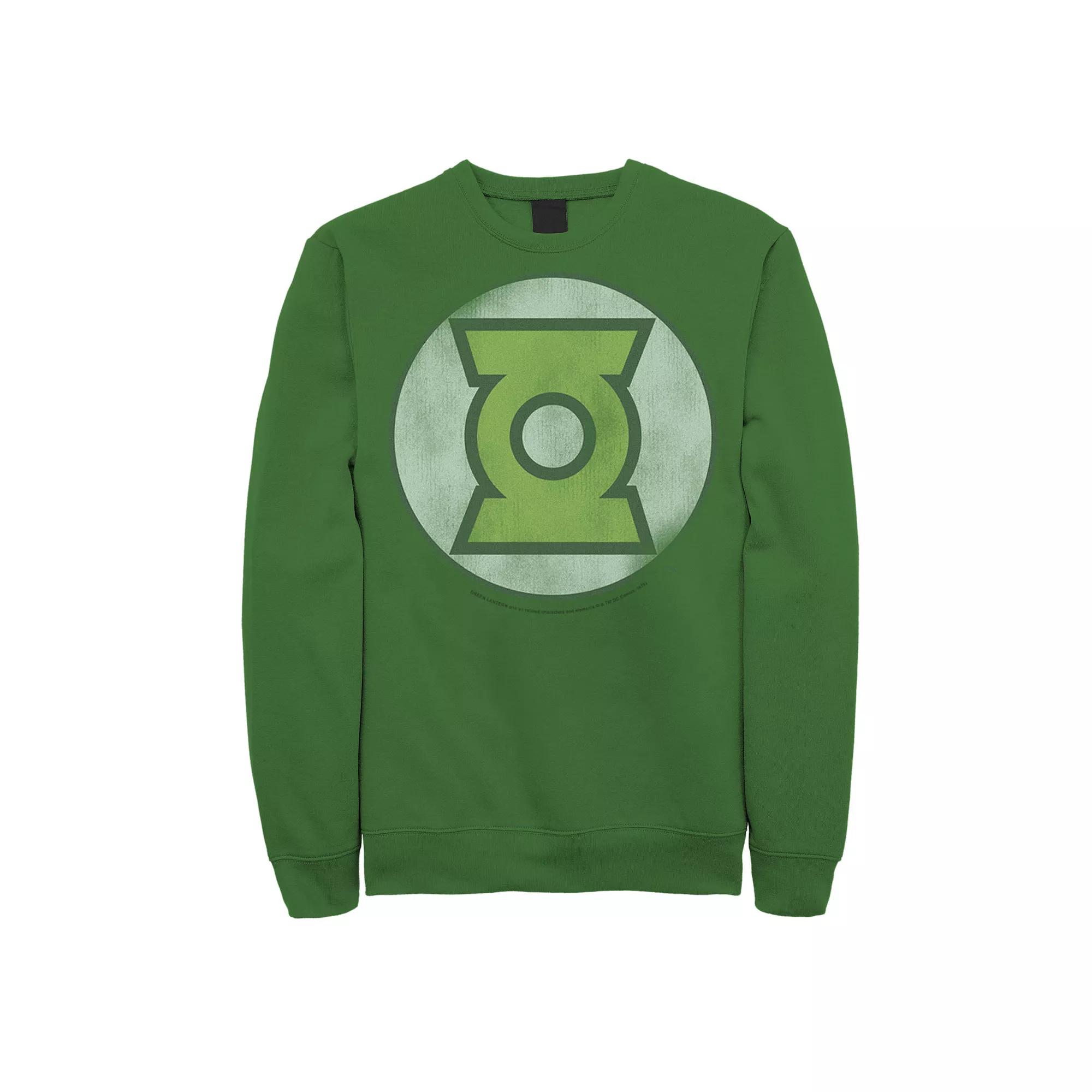Men's DC Comics Lantern Ring Distressed Logo Sweatshirt, Size: XL, Kelly Product Image