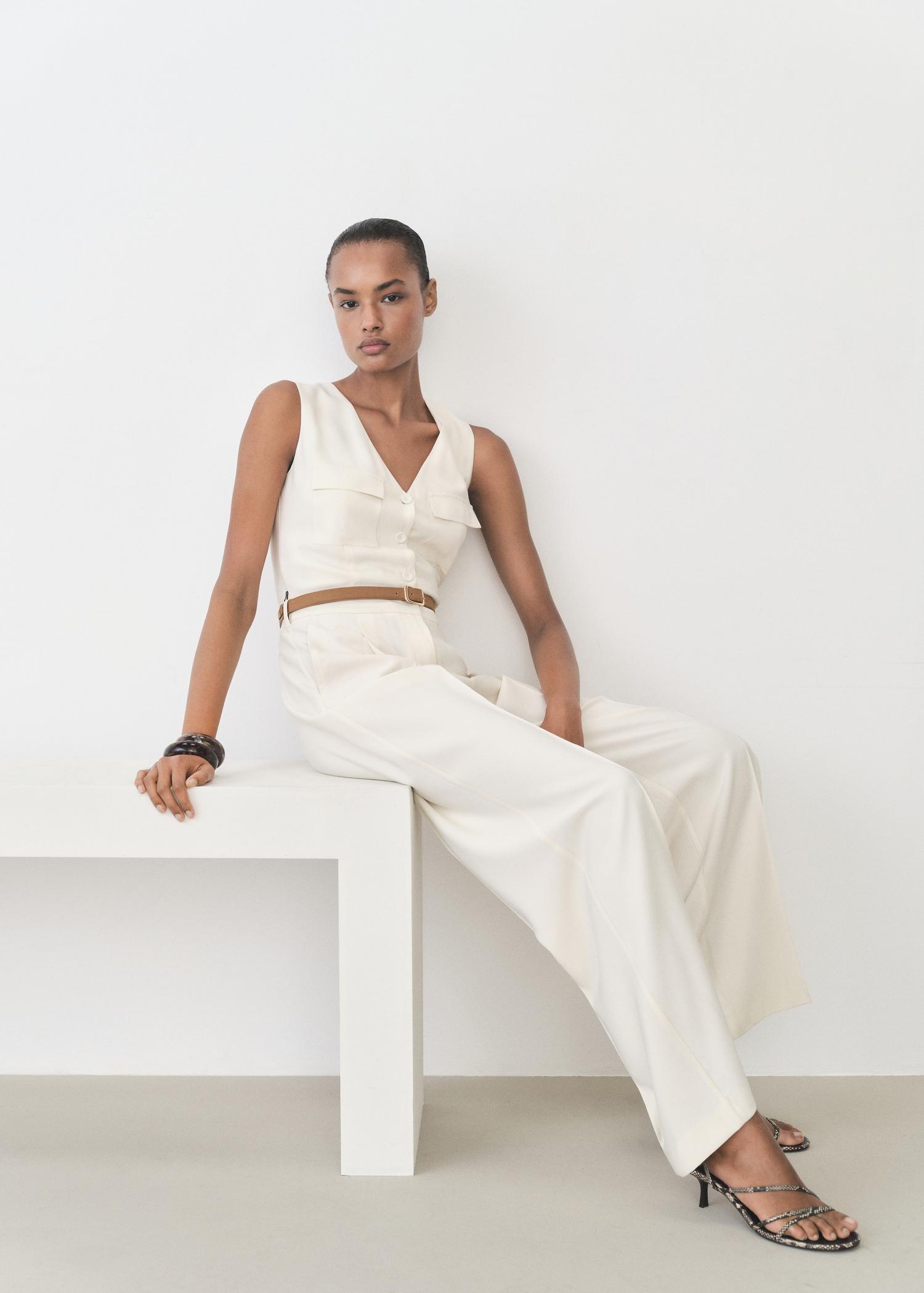 Belt long jumpsuit - Women | MANGO USA Product Image
