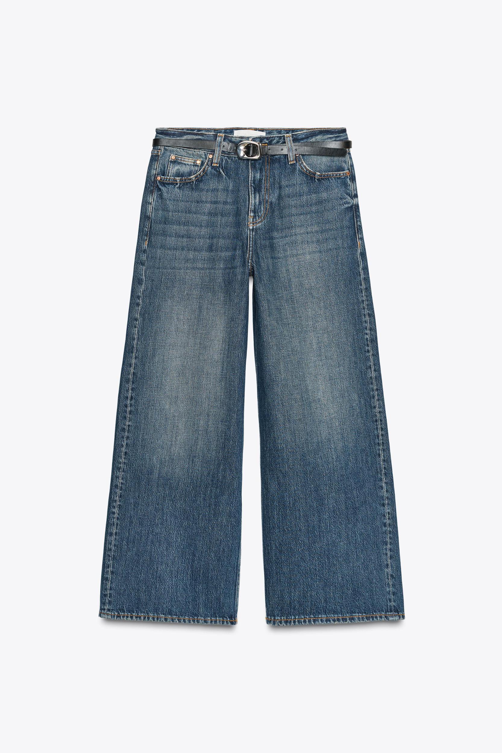 Z1975 HIGH-WAISTED CULOTTE JEANS WITH BELT Product Image