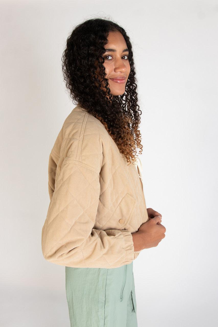 Quilted Corduroy Bomber Jacket Product Image