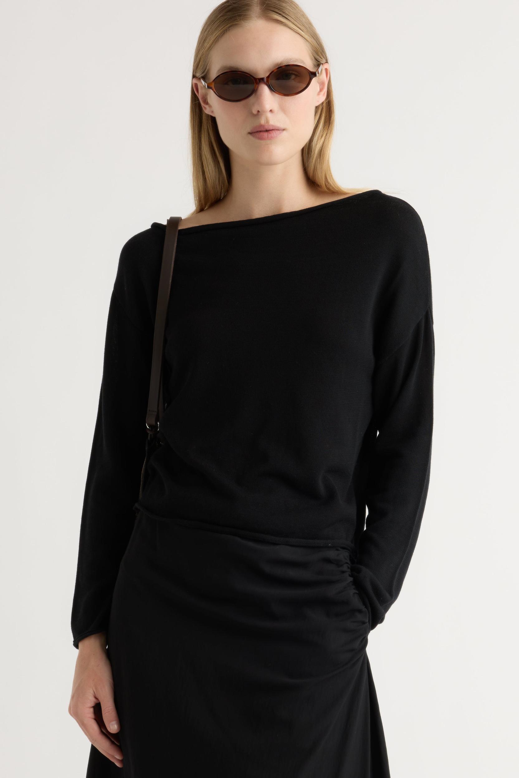 Hachi Tencel-Wool Off-Shoulder Sweater Product Image