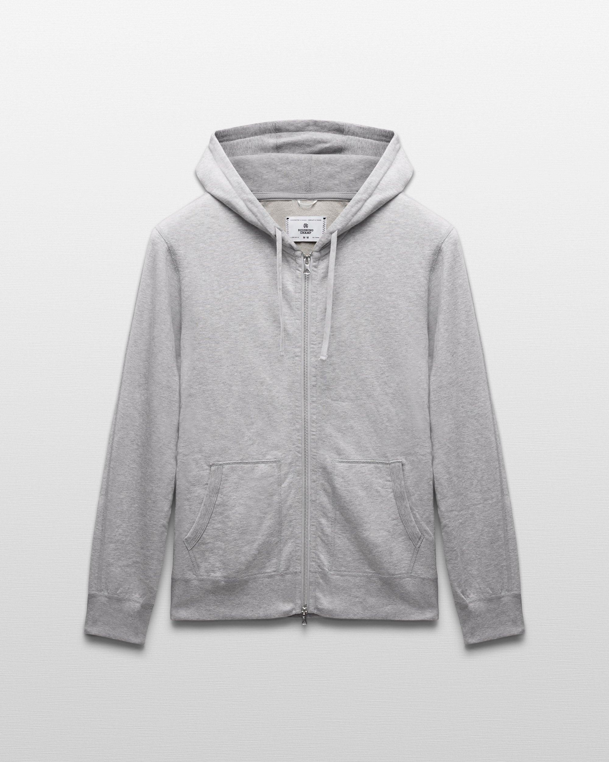Lightweight Terry Slim Zip Hoodie - Vault Male Product Image