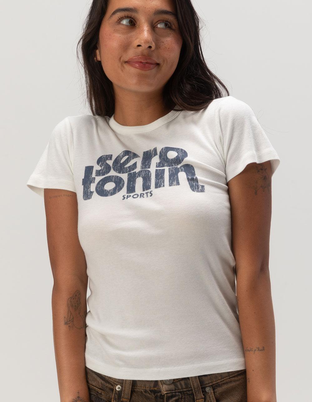 BDG Urban Outfitters Serotonin Sports Womens Baby Tee - WHITE Product Image