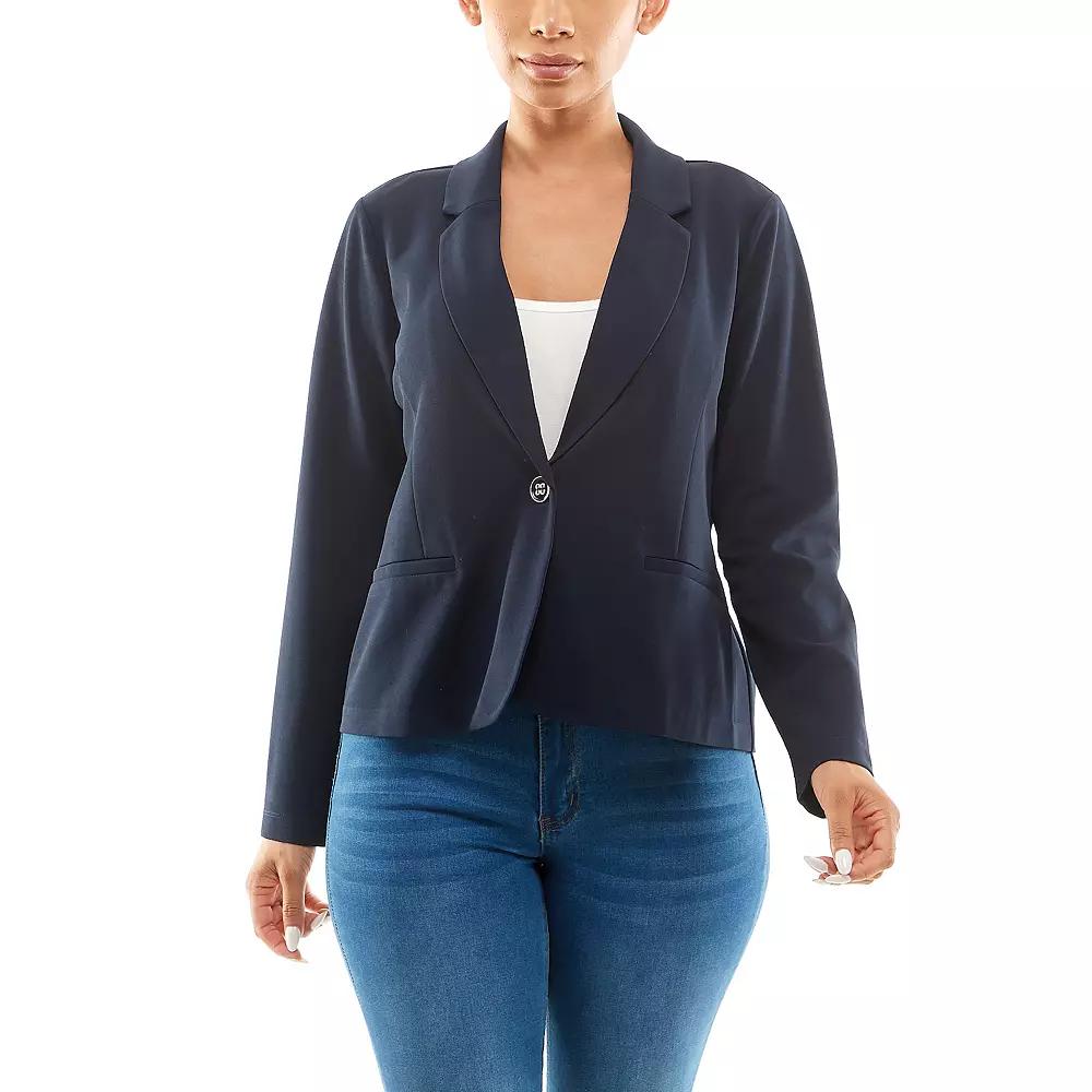 Women's Nina Leonard Single Button Cropped Blazer,  Product Image