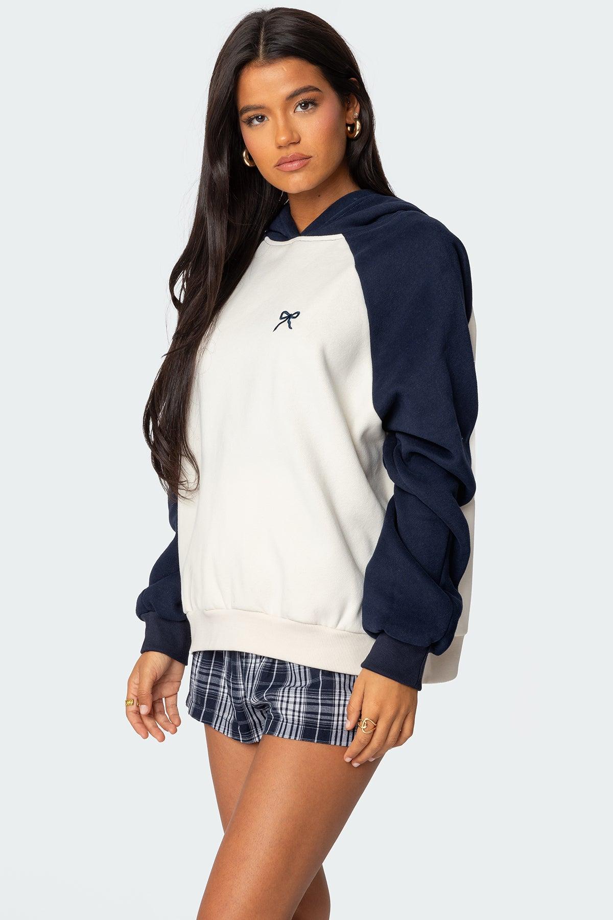 Raglan Bow Oversized Hoodie Product Image