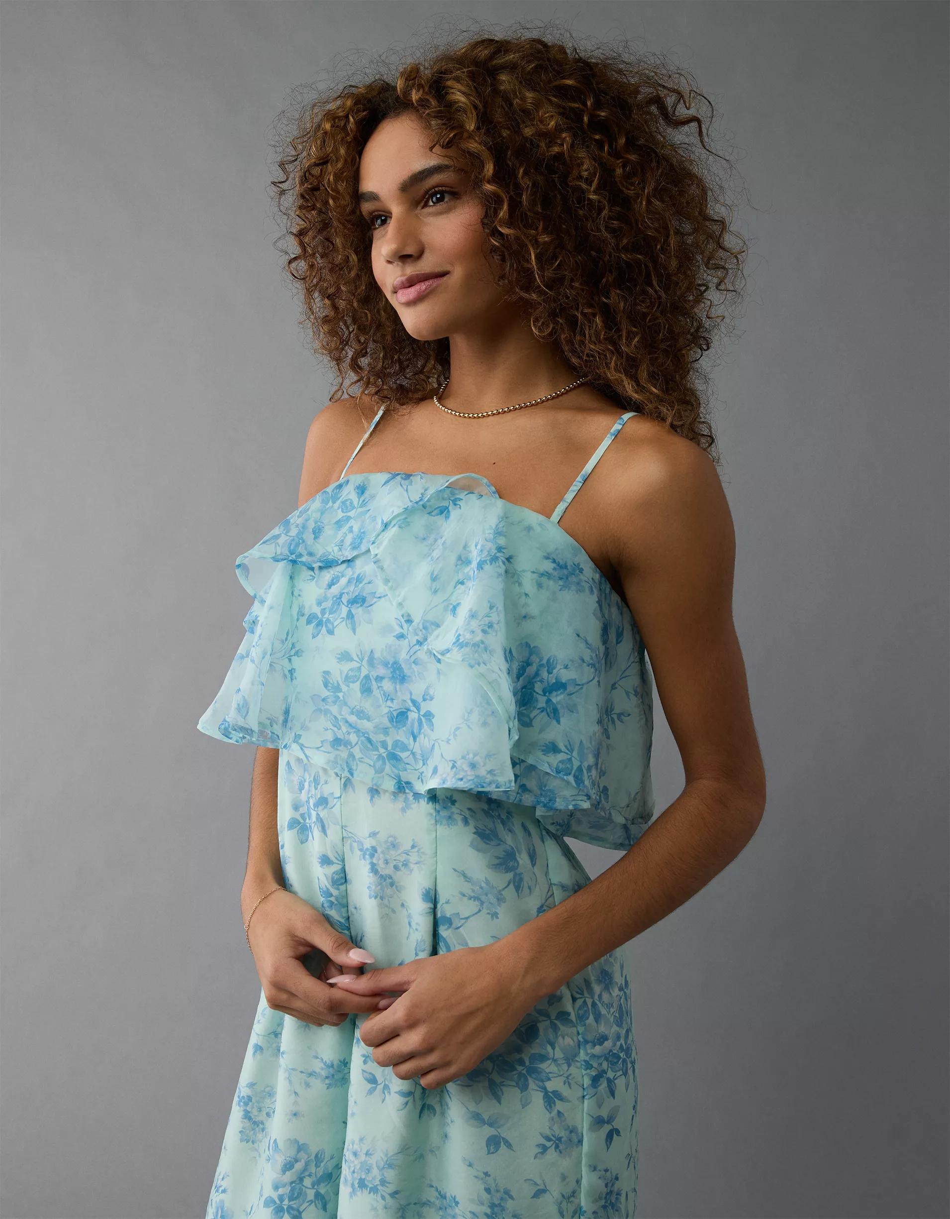 AE Strapless Ruffle Jumpsuit Product Image