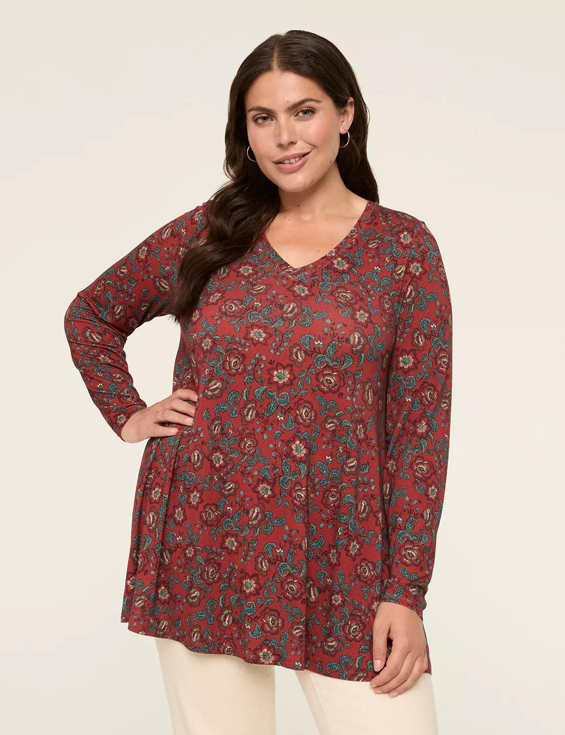 Swing Long-Sleeve V-Neck Tee Product Image