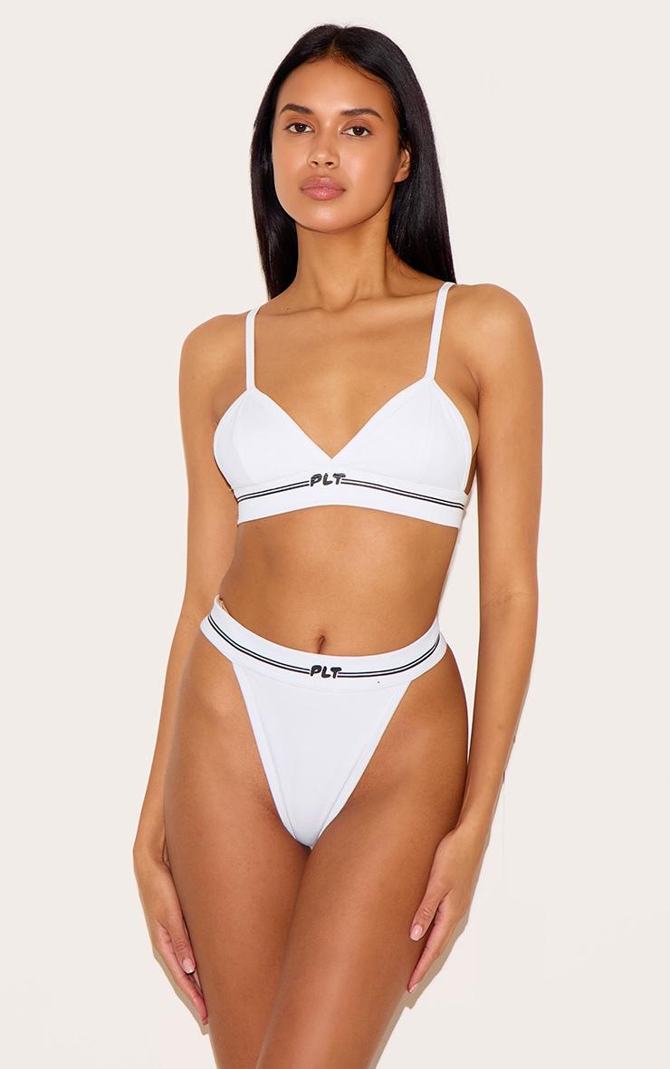 PRETTYLITTLETHING White Tape Thong Product Image