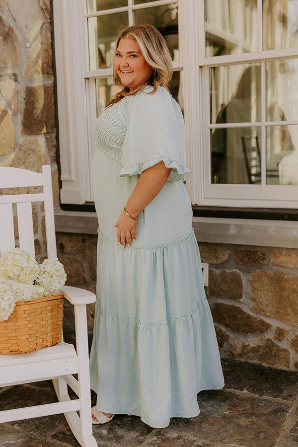Charming Glance Tiered Maxi Dress in Mint Curves Product Image