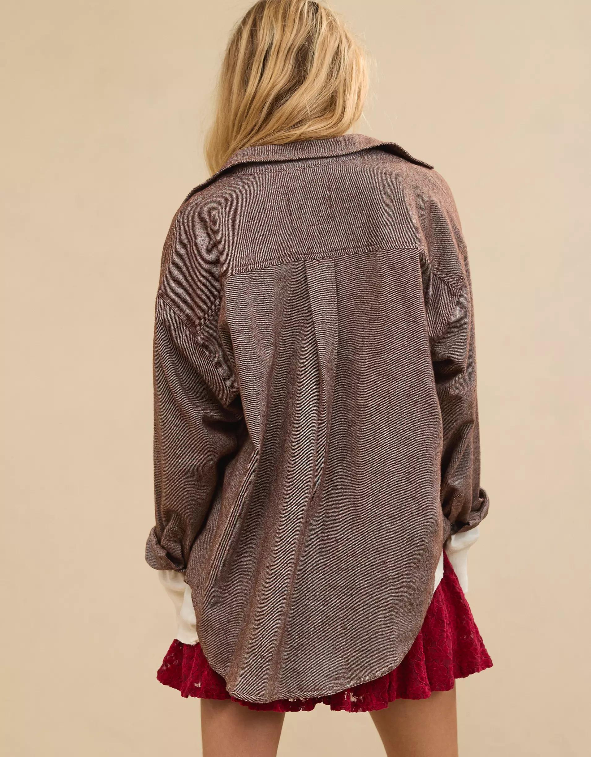 Aerie Anytime Fave Twill Shirt Product Image