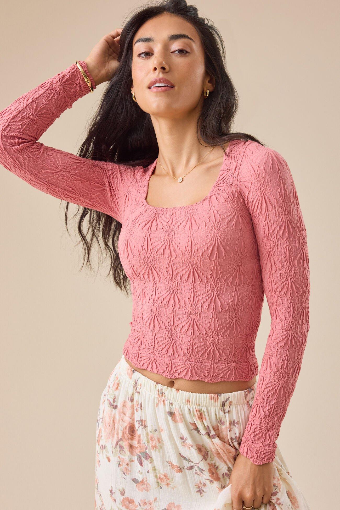 Blaire Seamless Floral Long Sleeve Cami Product Image