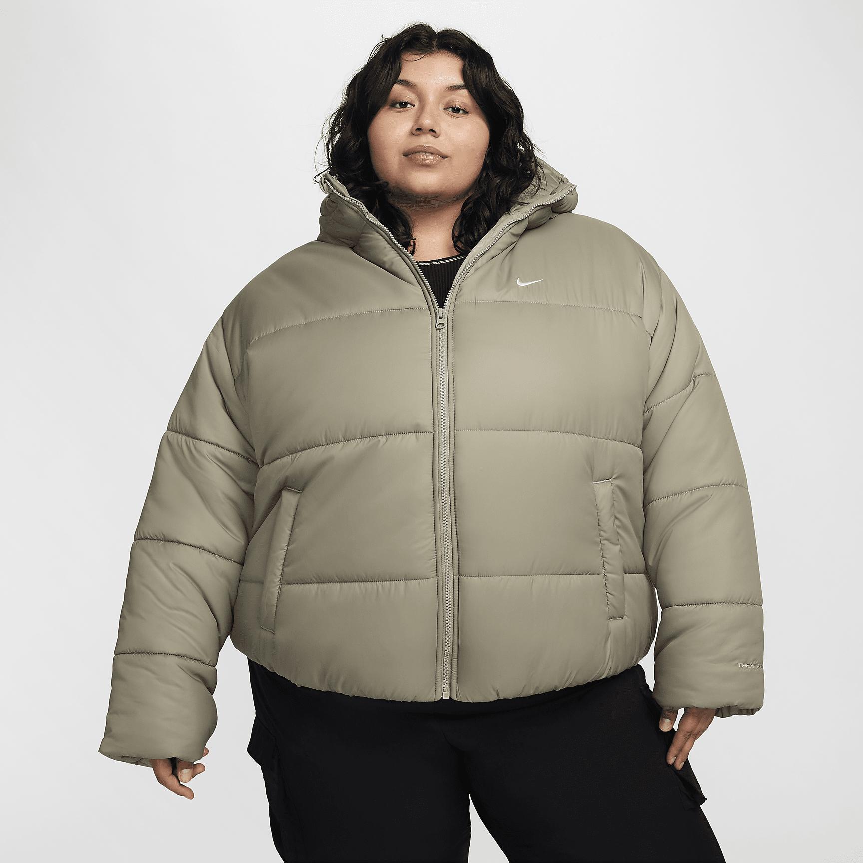 Womens Nike Sportswear Classic Puffer Therma-FIT Loose Hooded Jacket (Plus Size) | FZ5901-675 Product Image